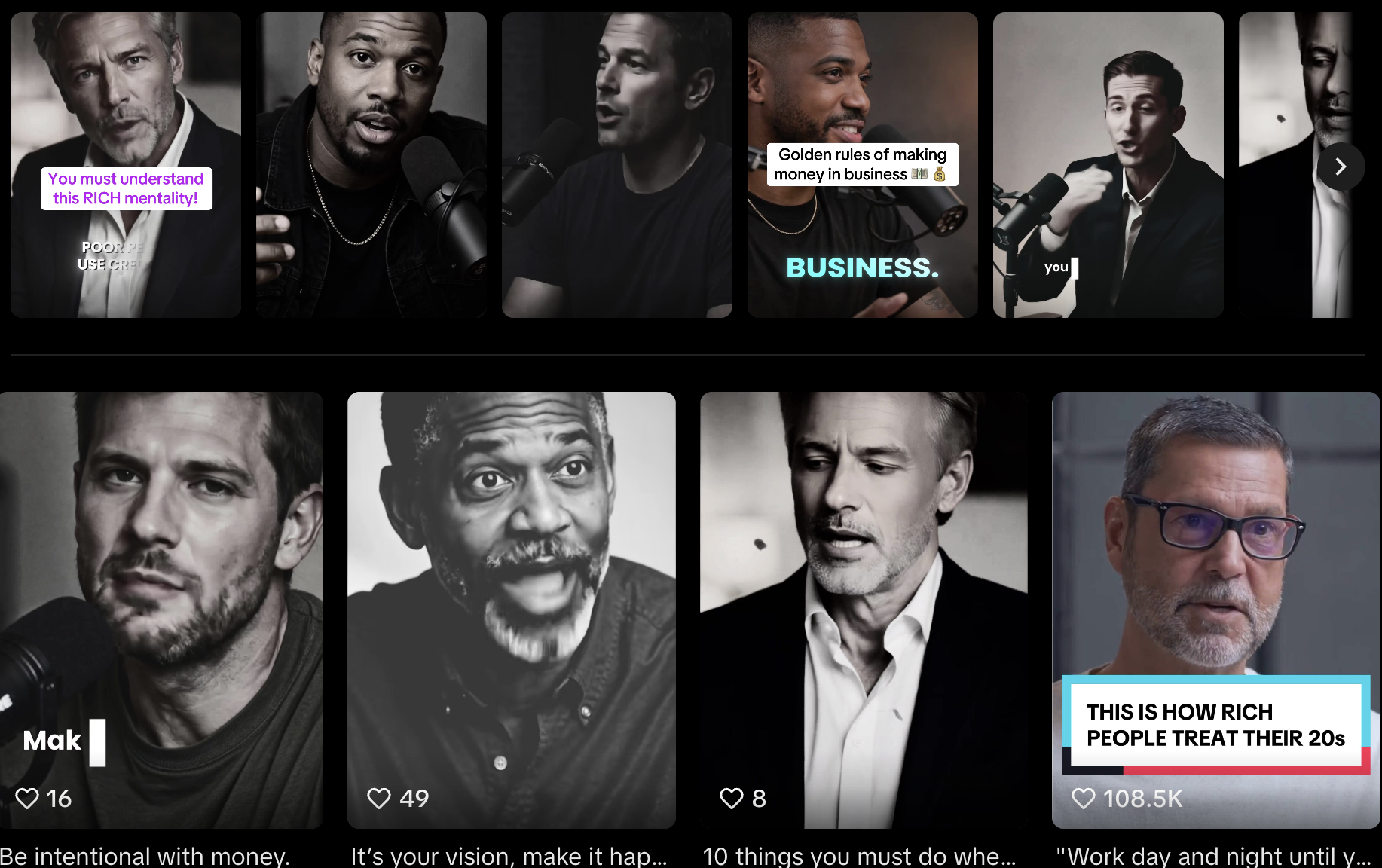 Generated product-focused TikTok ad examples